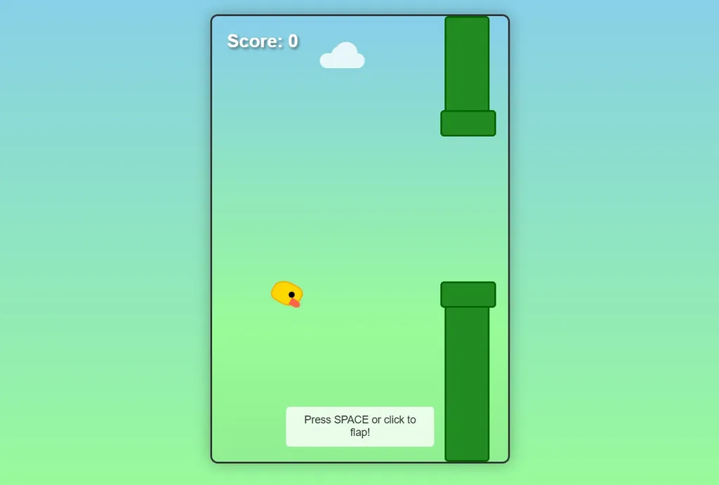Great flappy bird clone with just one prompt Claude 4 Sonnet 