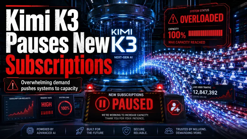 Kimi K3 Pauses New Subscriptions After Overwhelming AI Demand