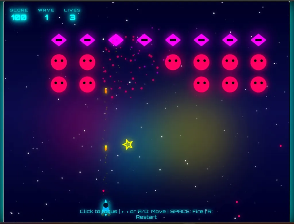 Check this cool space shooter created with Claude 4 Opus in 2 prompts!